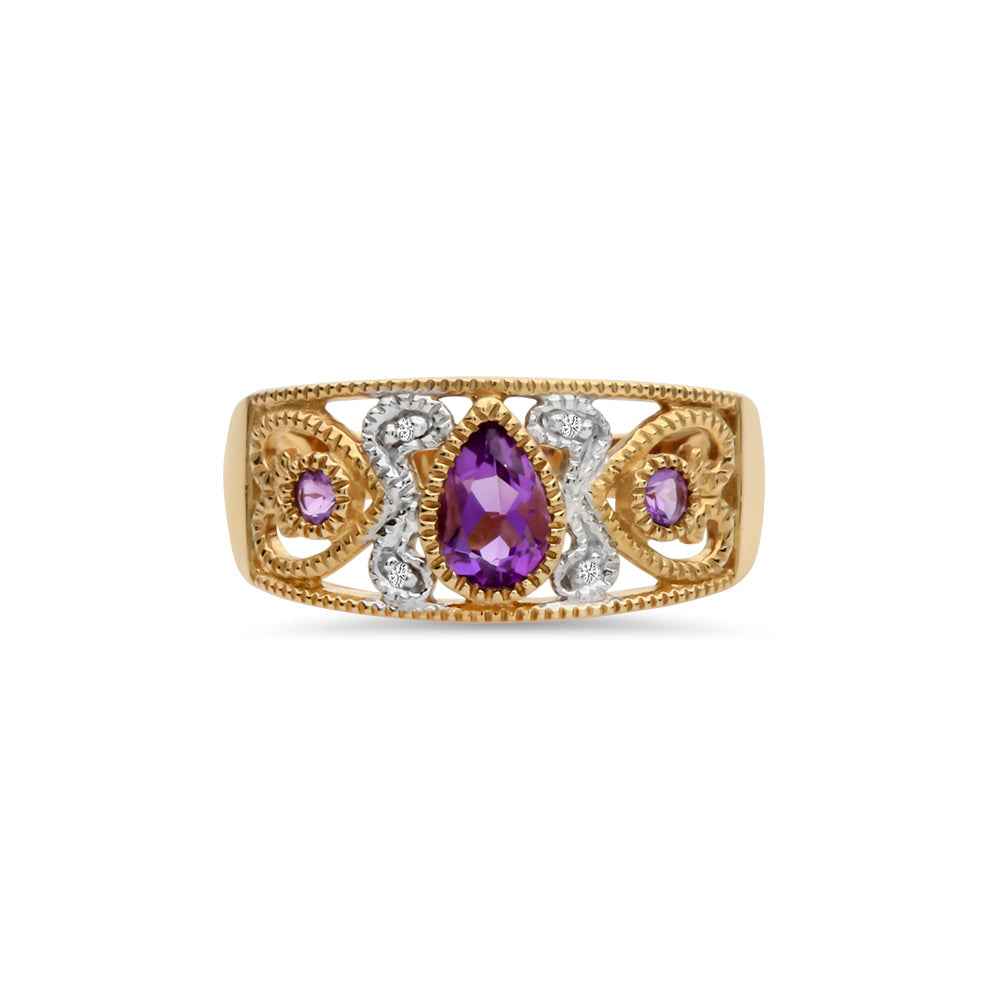 Amethyst & Diamond Ring