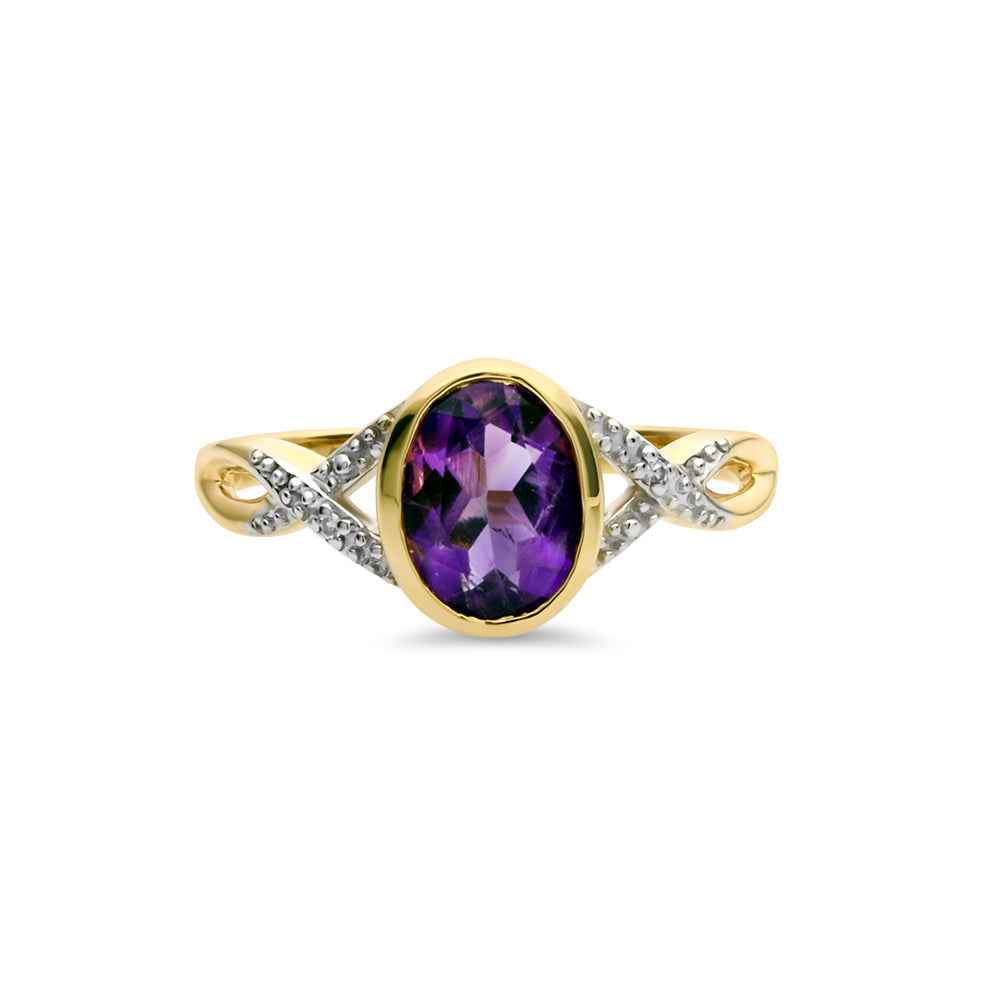 Amethyst & Diamond Ring