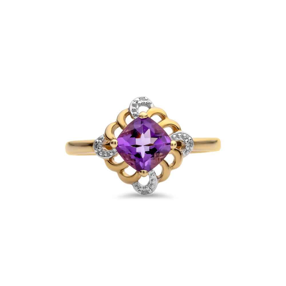 Amethyst & Diamond Ring