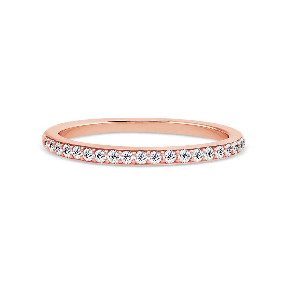 9ct Bead Set Diamond Wedding Ring in Rose Gold 0.21ct