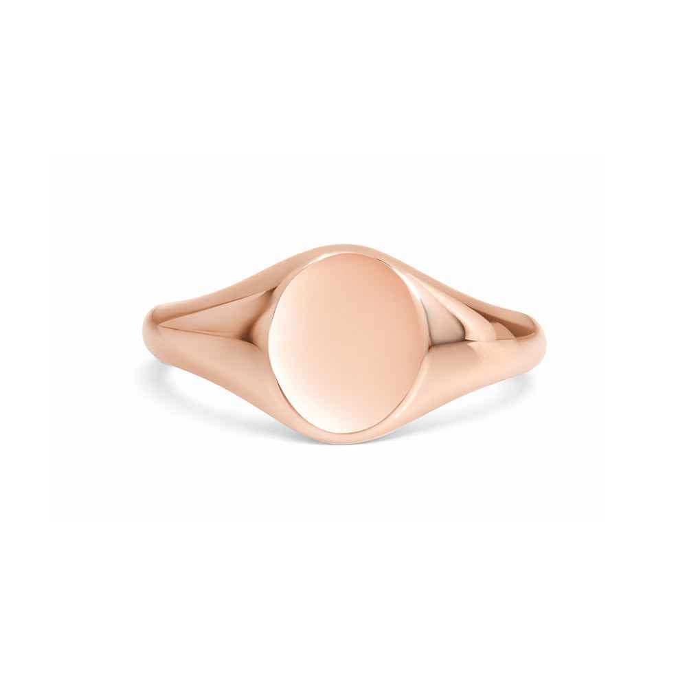 7x10mm Oval Signet Ring - Rose Gold