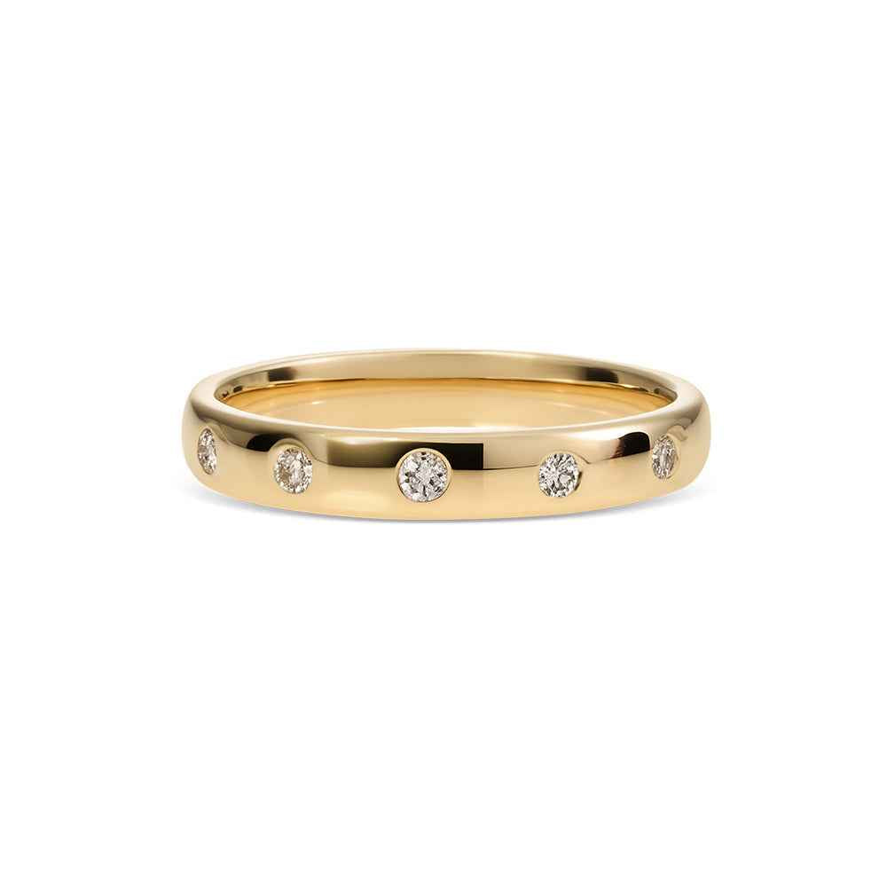 3.5mm Flush Set Diamond Ring 0.10ct TDW - Yellow Gold