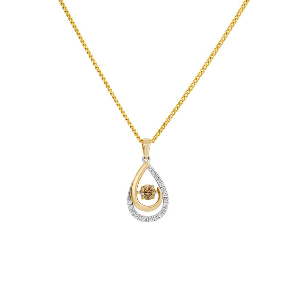 Australian Chocolate Diamond 'Dancing' Necklace 0.29ct TDW - Two Tone Gold
