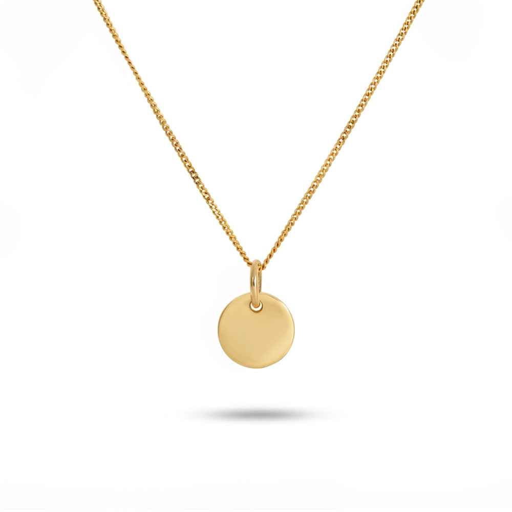 Disc Pendant 12mm - Yellow Gold