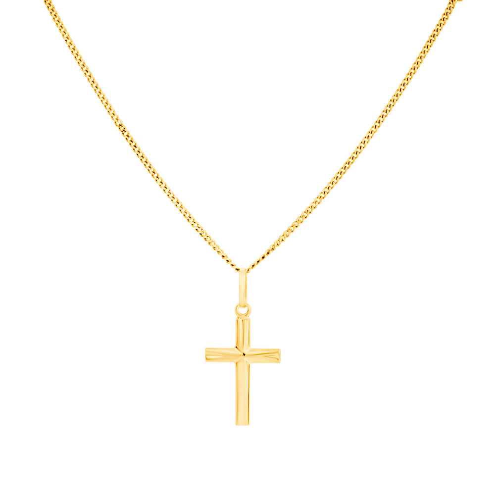 Cross Necklace 17x12mm - Yellow Gold