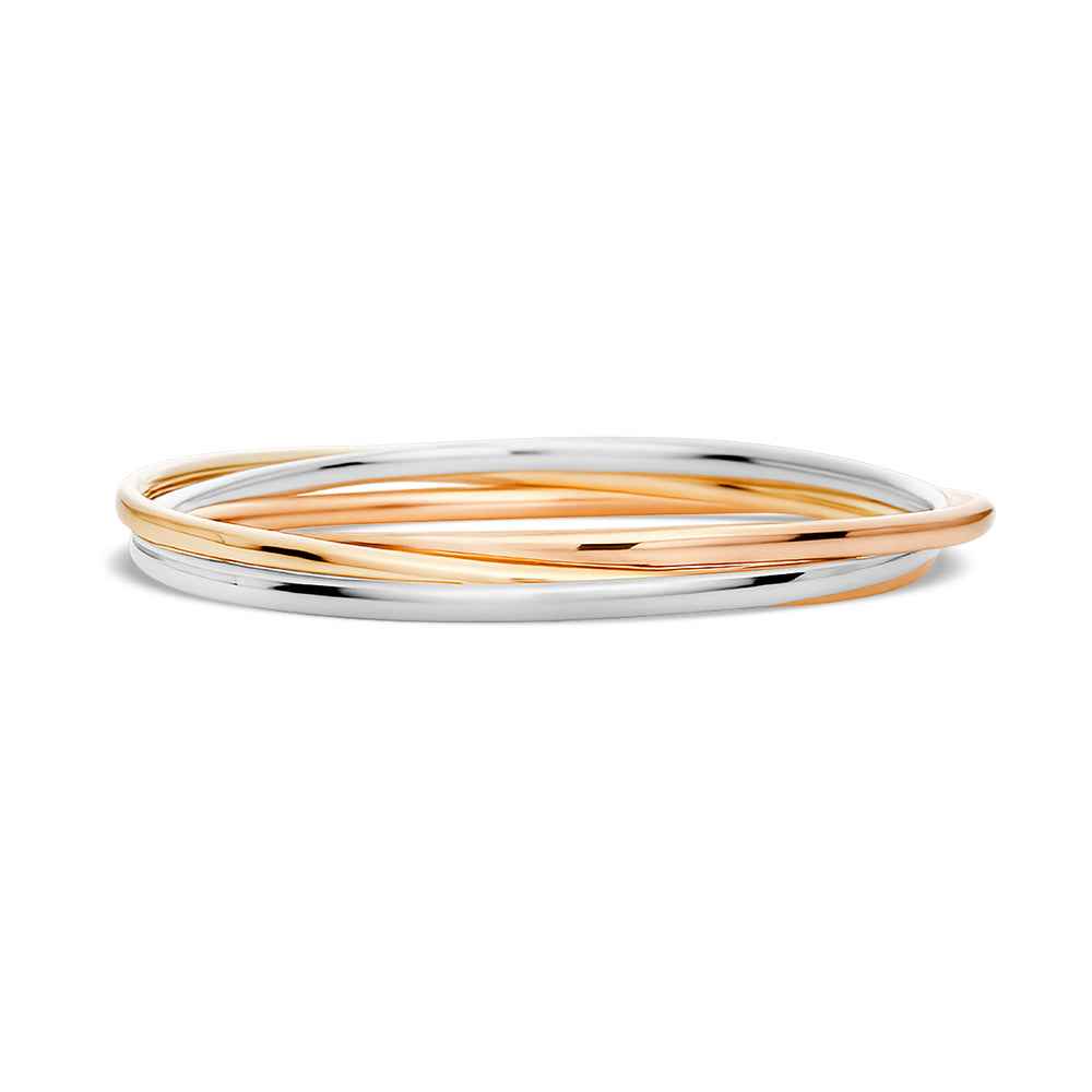 Russian Bangle - Three Tone Silver Filled