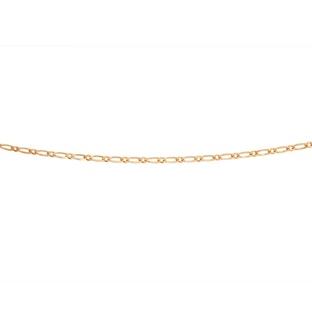 9CT YG FIGARO 1+1 DIA CUT 2.1MM PARROT CLASP 19CM