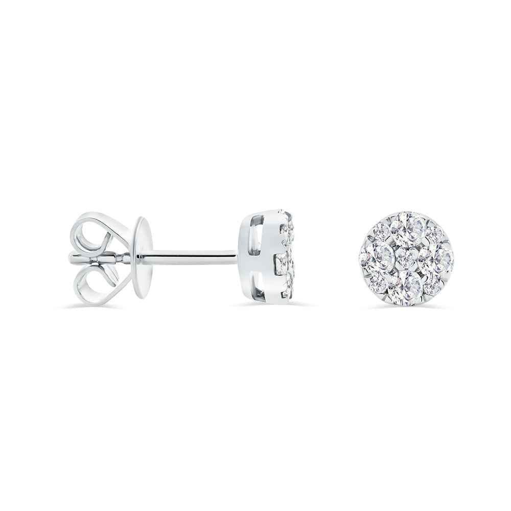 Cluster Diamond Stud Earrings