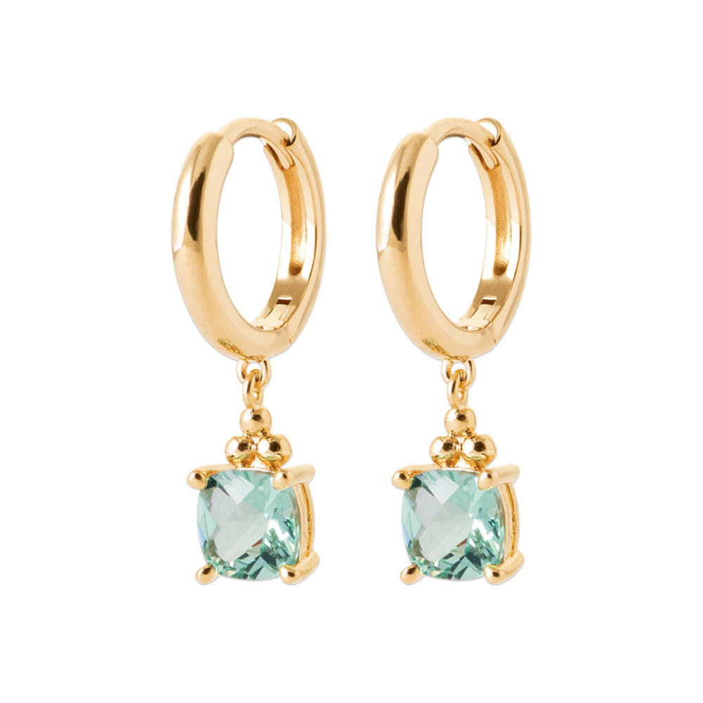 Bobbi Grace - Green Stone Huggie Earrings
