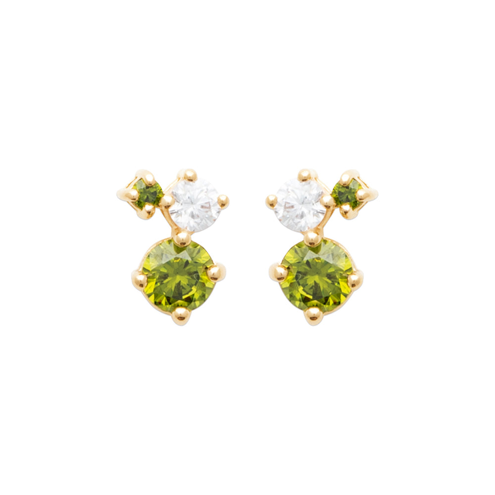 Bobbi Grace - Synthetic Green Stone Stud Earrings