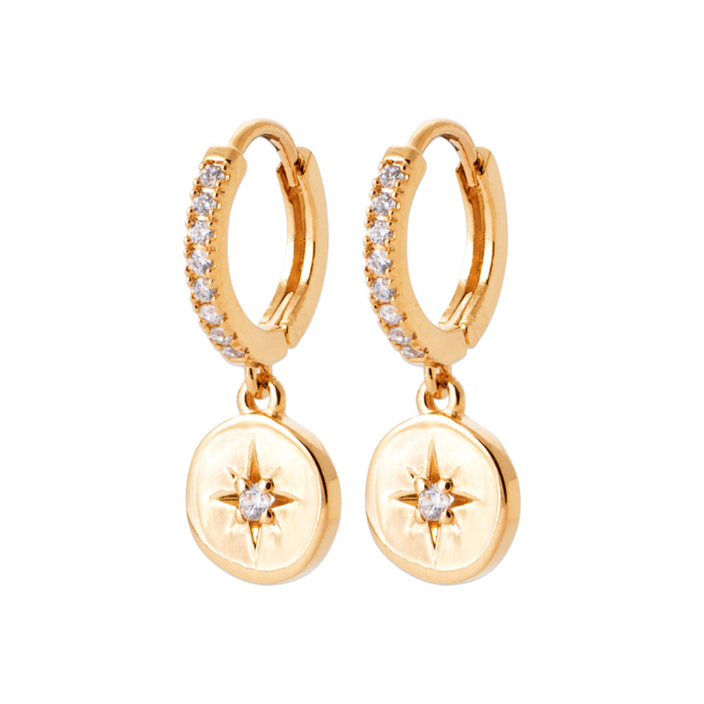 Bobbi Grace- Cubic Zirconia Disc Huggies