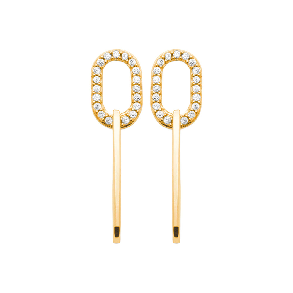Bobbi Grace - Cubic Zirconia Paper Clip Earring