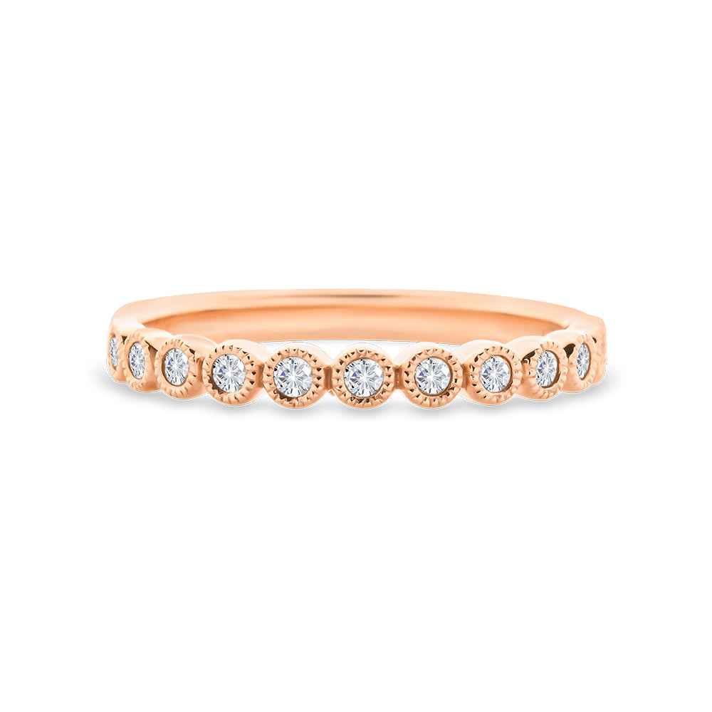 Rose Gold Bezel Set Diamond Ring