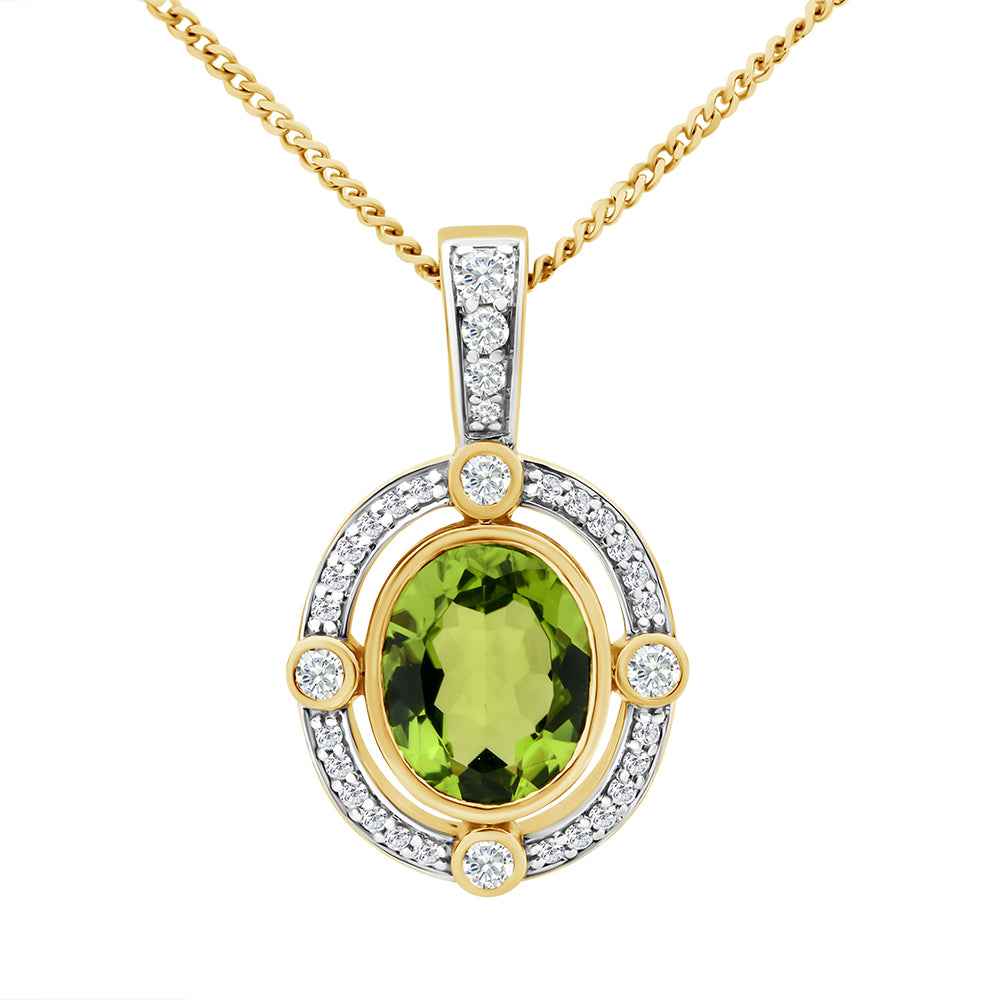 Peridot & Diamond Pendant