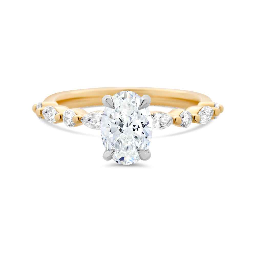 Lab Grown Oval Solitaire With Fancy Shoulder Stones 1.40CT TDW - Watsons Jewellers
