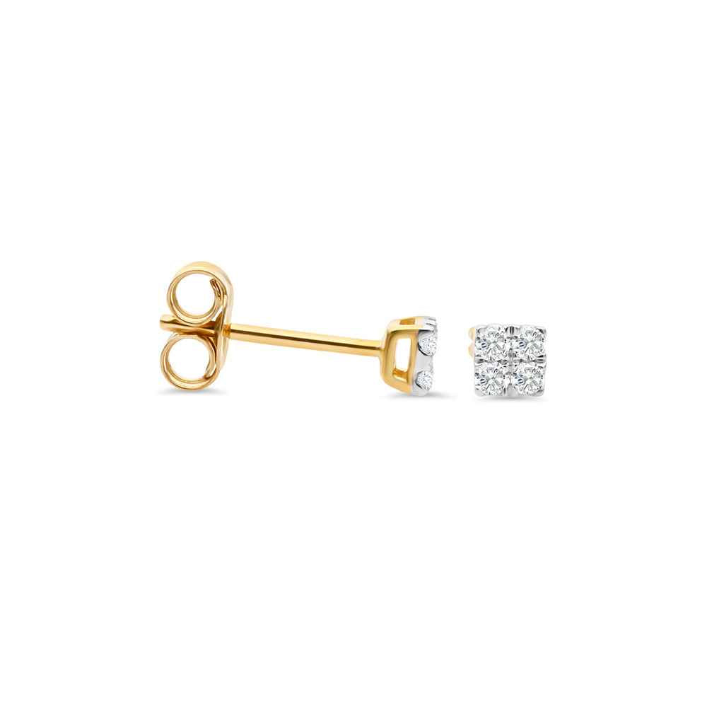 Square Diamond Stud Earrings