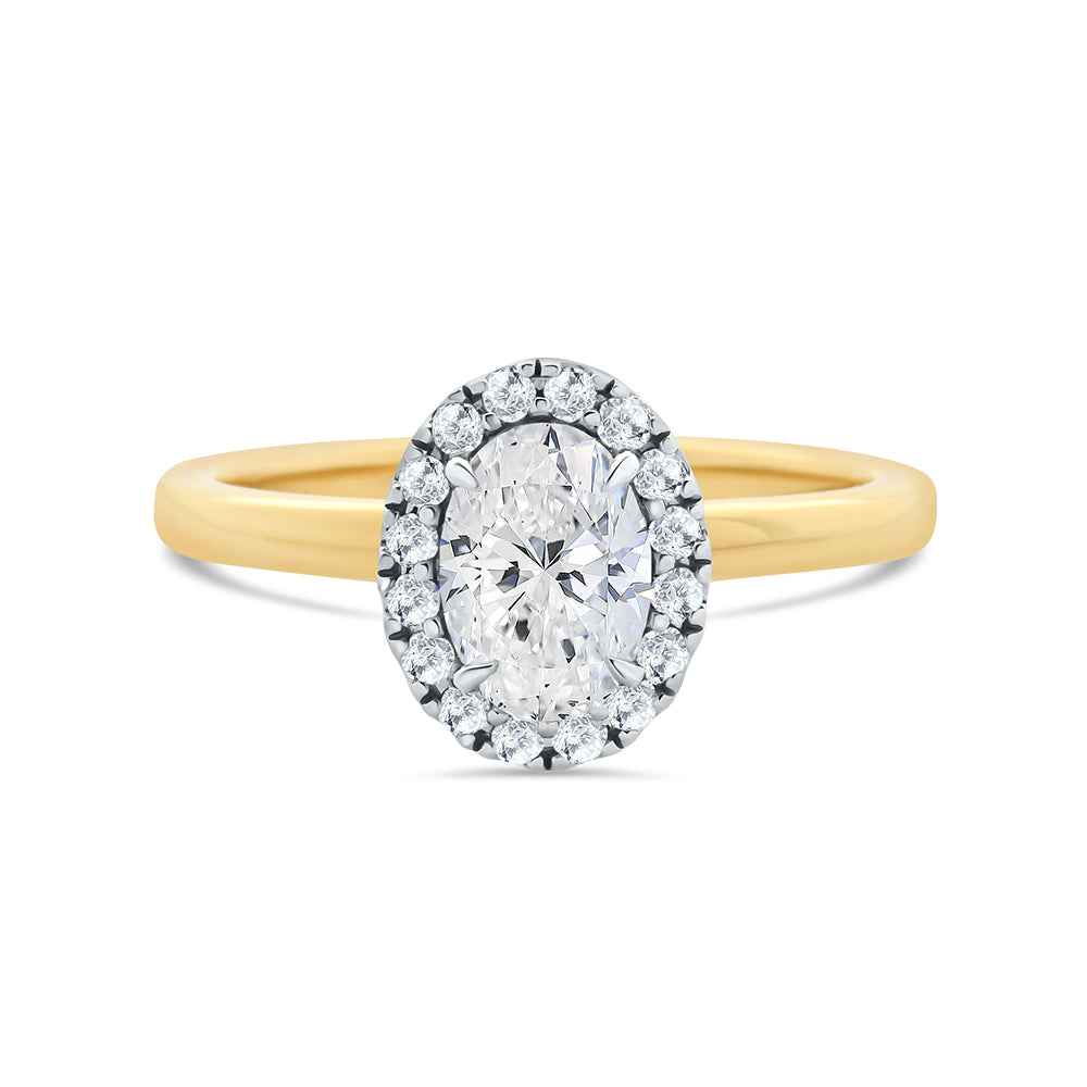 Lab Grown Oval Halo Diamond Ring - Watsons Jewellers
