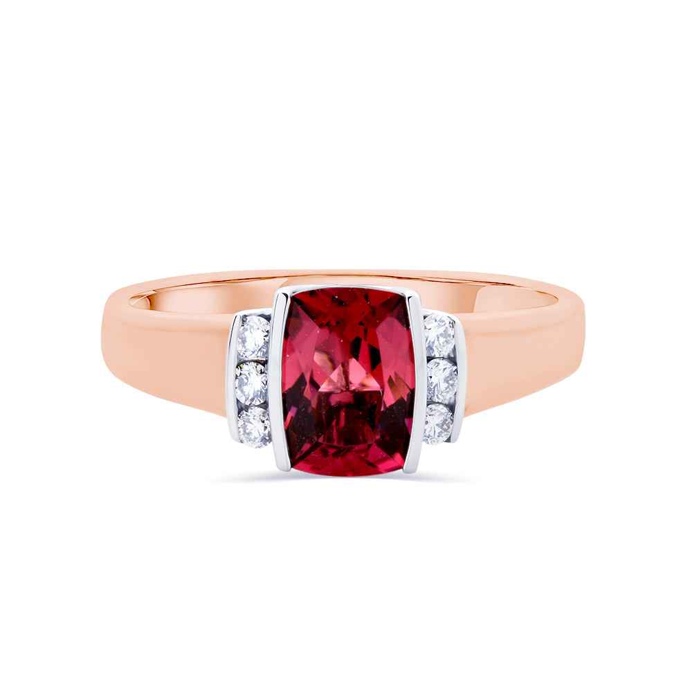 Pink Tourmaline & Diamond Ring