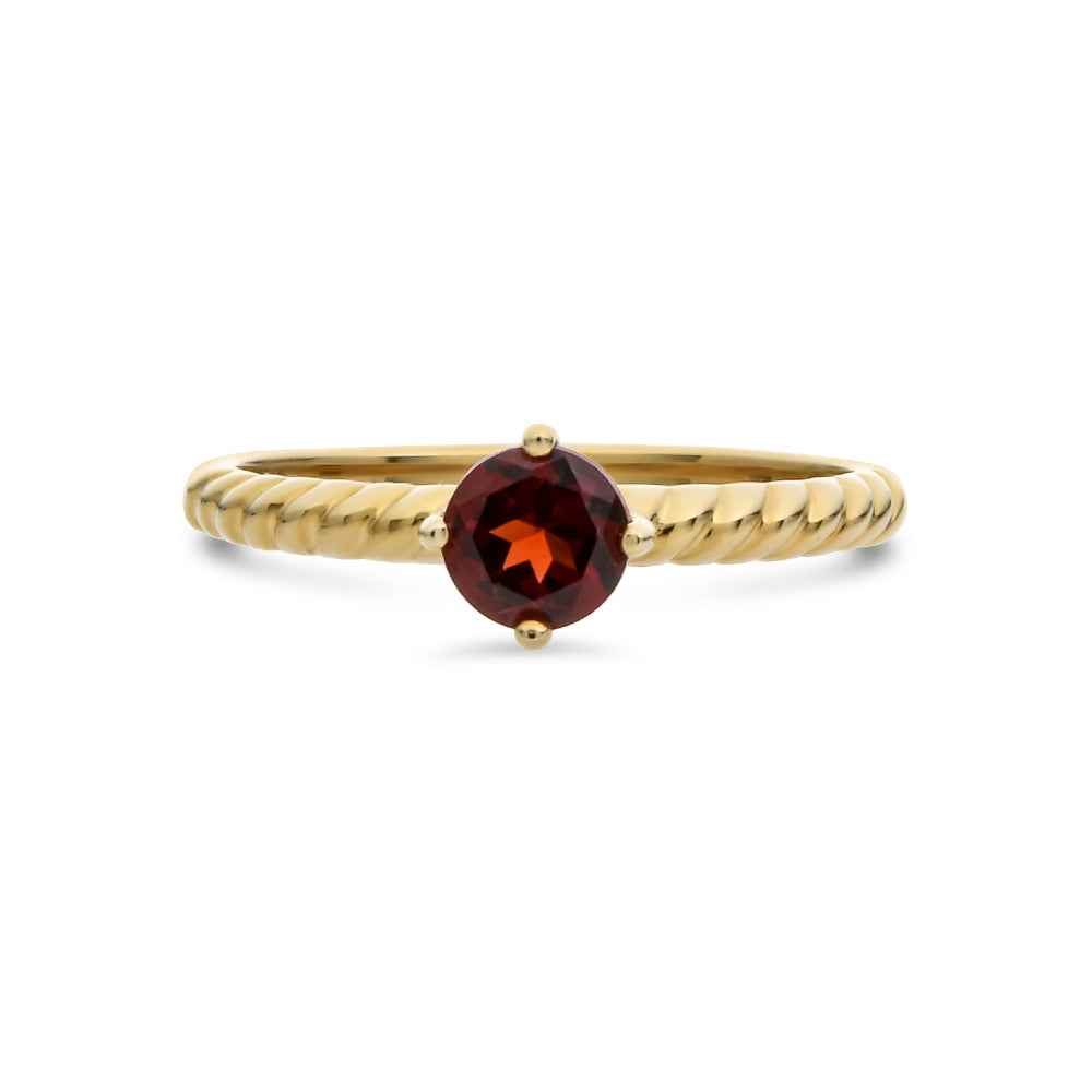 9CT YG GARNET RING