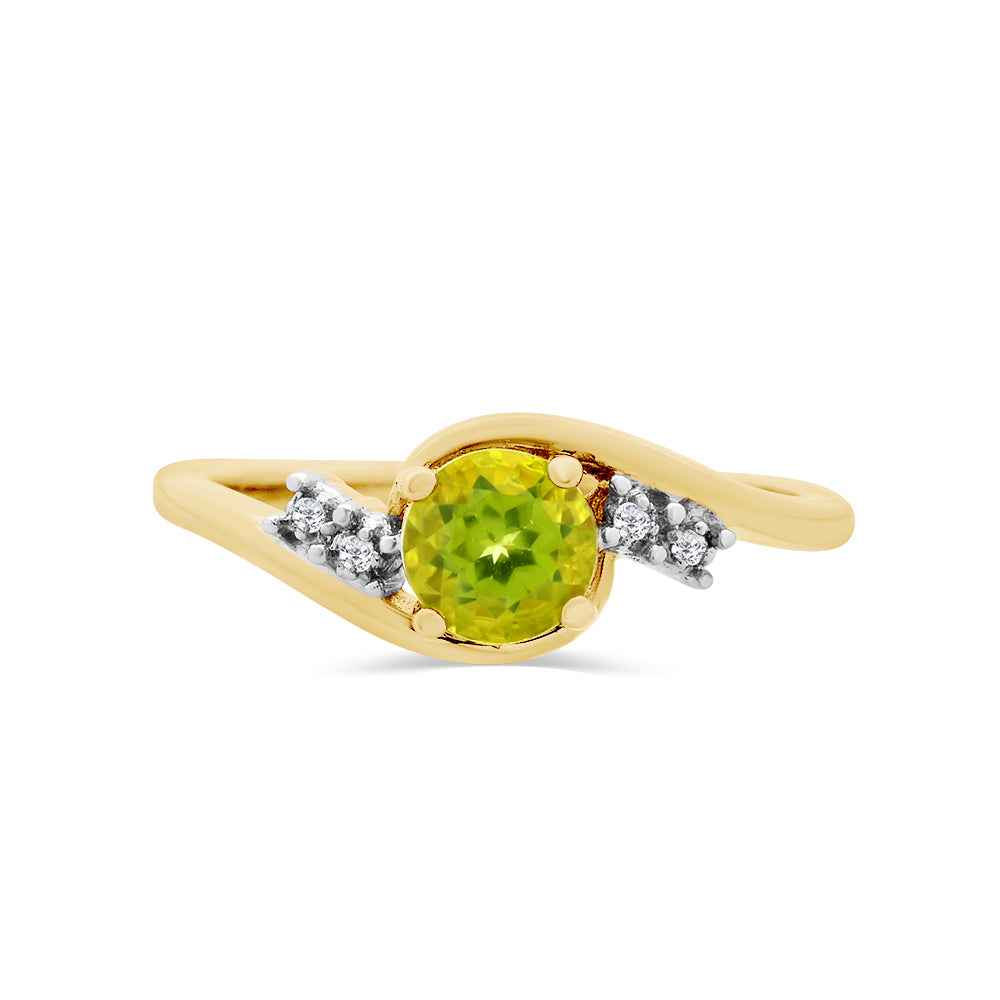Peridot & Diamond Ring