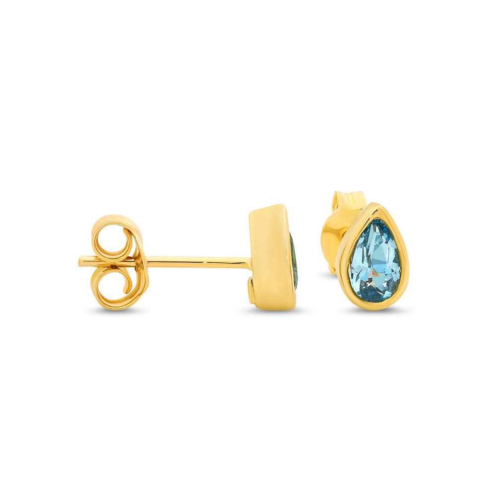 Swiss Blue Topaz Stud Earrings