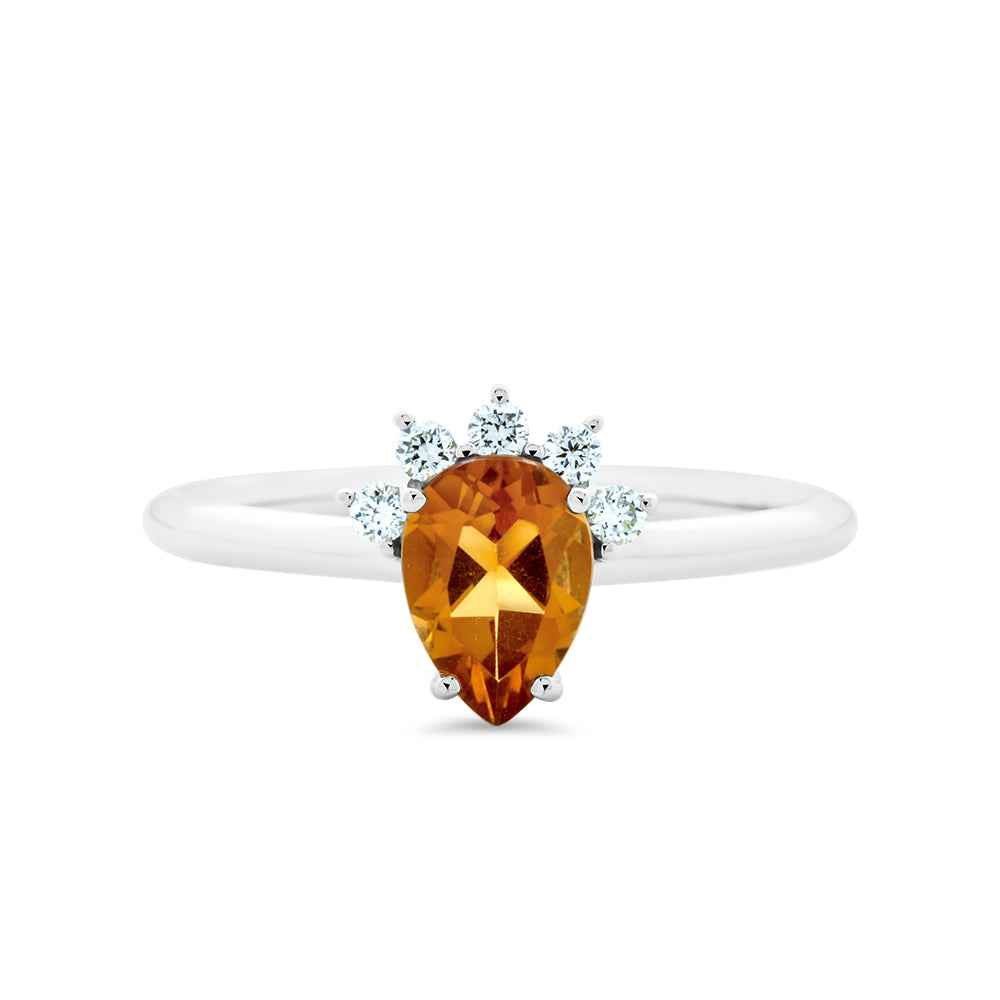 Citrine & Diamond Ring