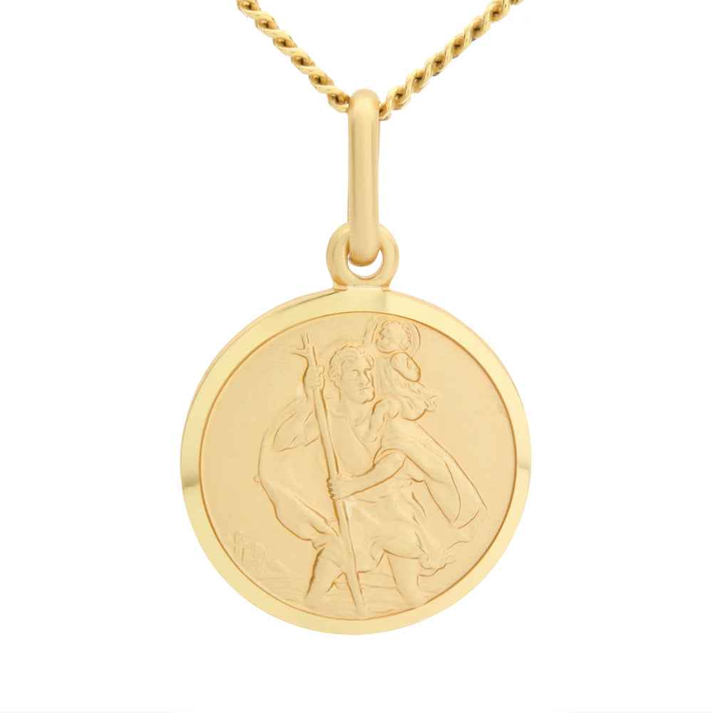 14mm St Christopher Pendant in 9ct Yellow Gold