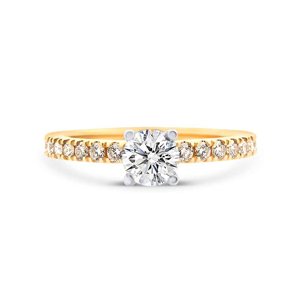 18CT Y/WG CLAW SET DIA RING ARGYLE CENTRE .78CT TDW E-FG SI1 - Watsons Jewellers