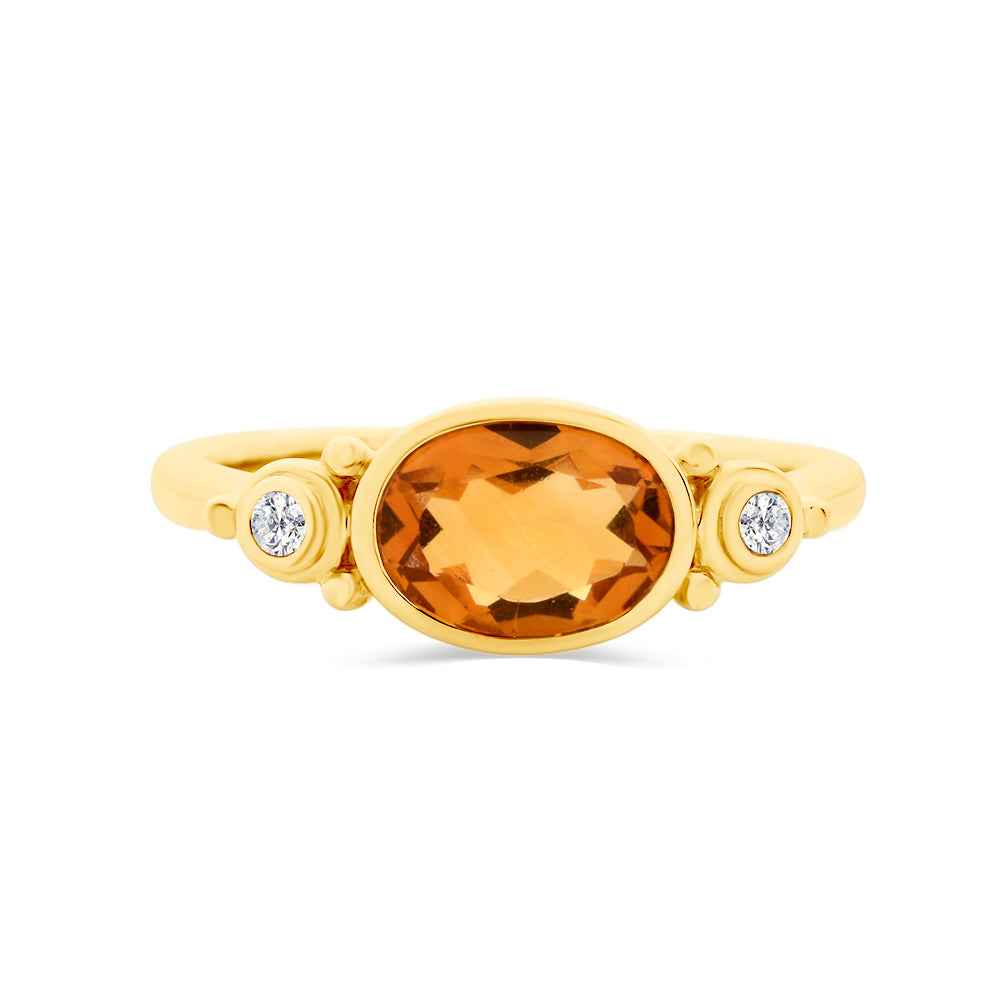 Citrine & Diamond Ring