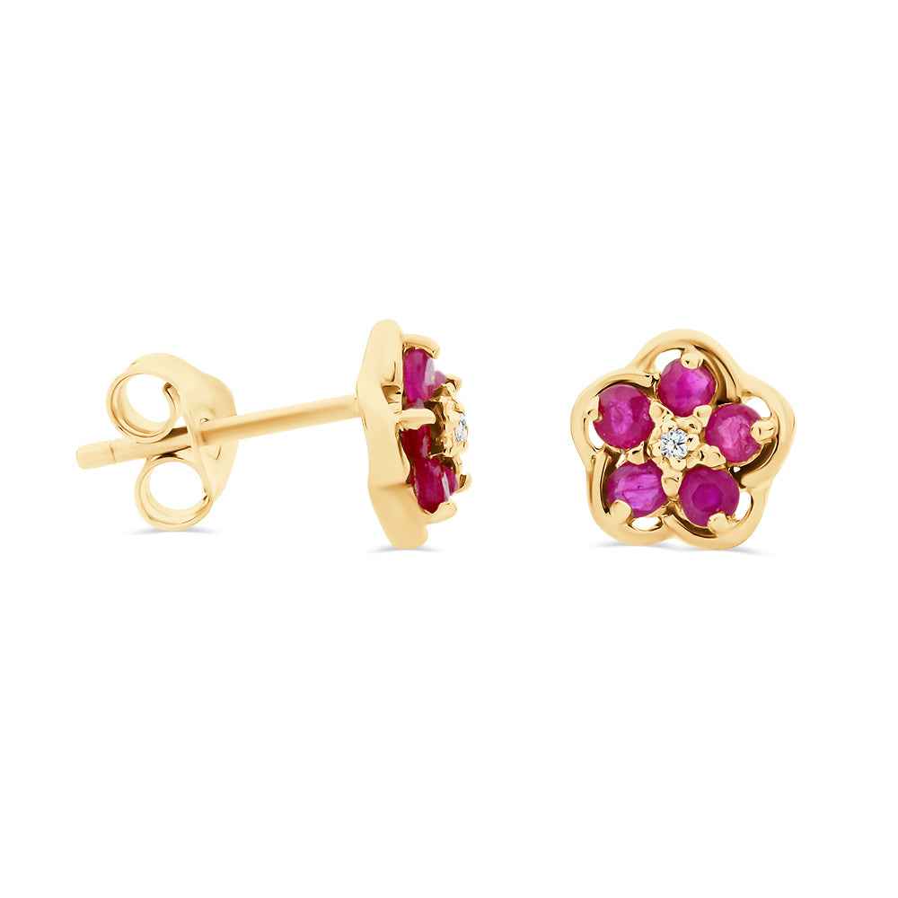 Ruby & Diamond Earrings