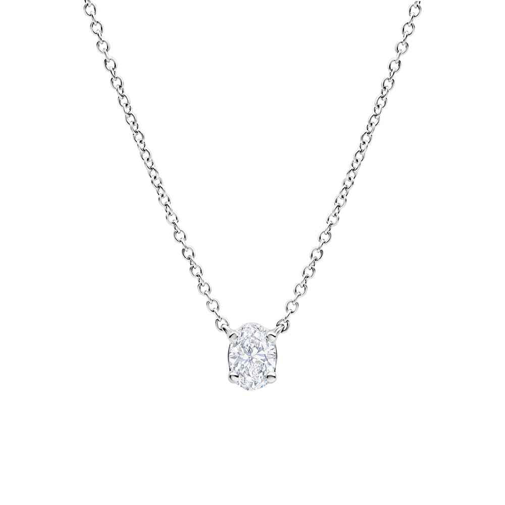 Oval Solitaire Lab Grown Diamond Necklace