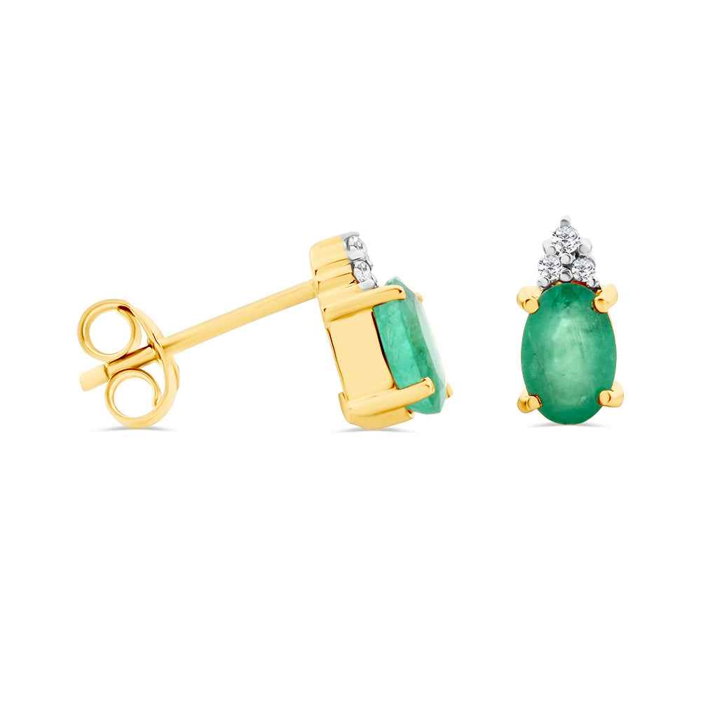 Emerald & Diamond Earrings