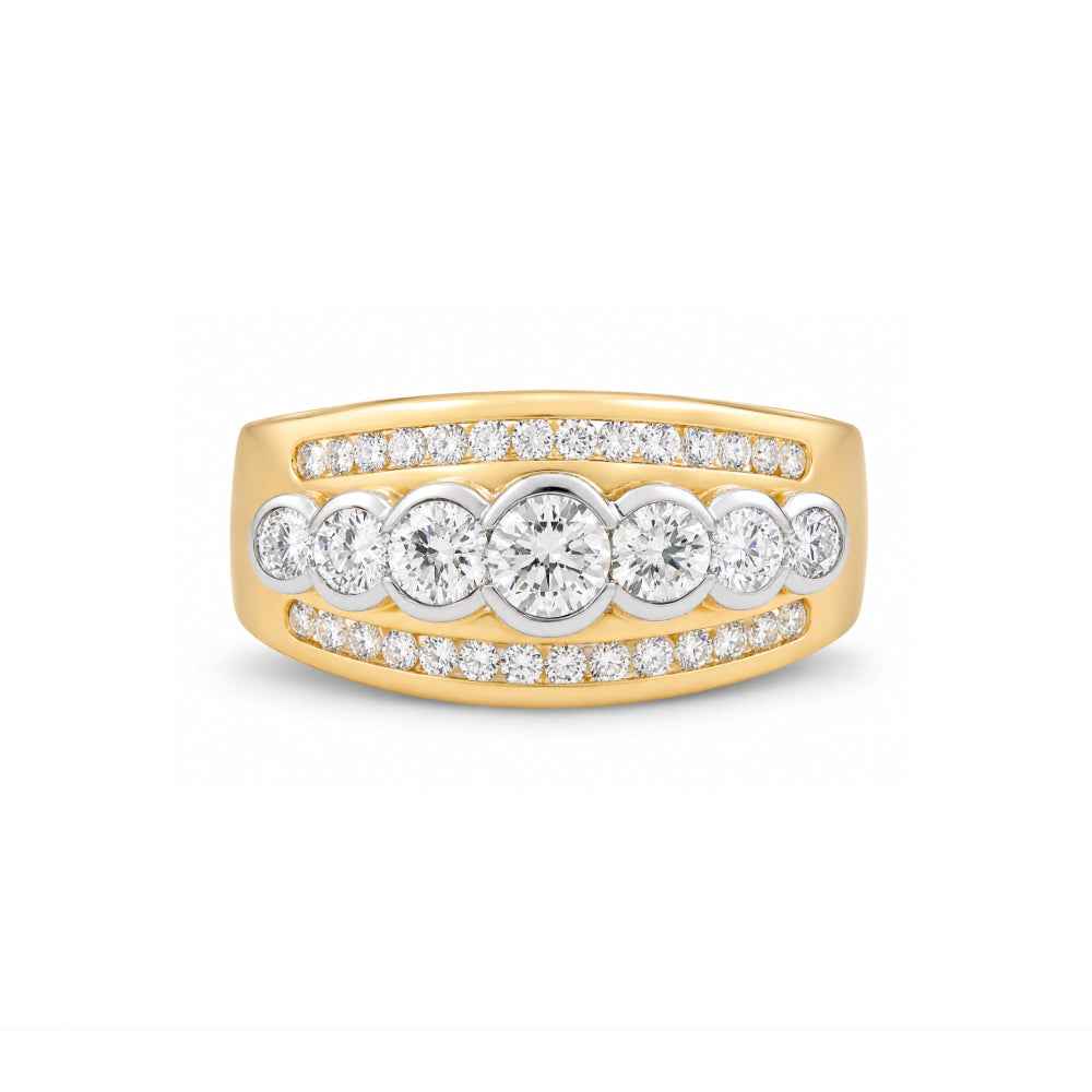 Bezel & Channel Set Mined Diamond Ring 1ct - 2-Tone - Watsons Jewellers