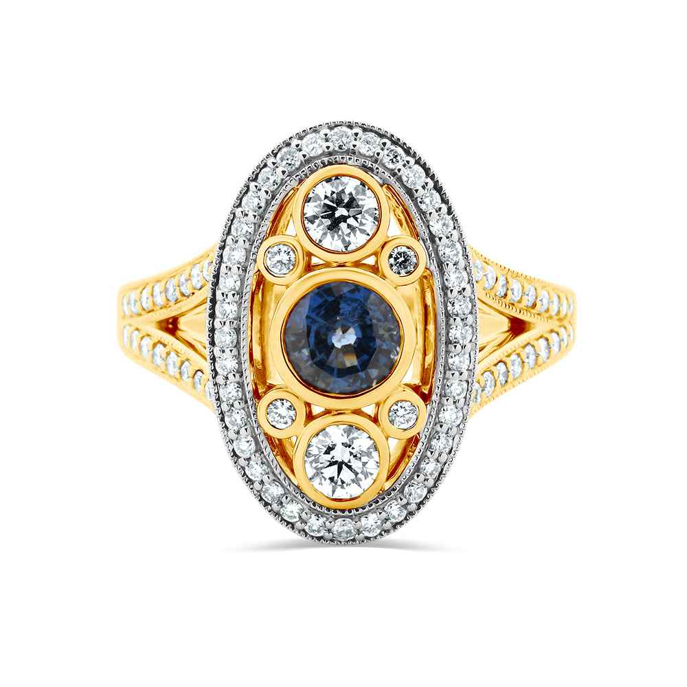 Ceylon Sapphire & Diamond Ring
