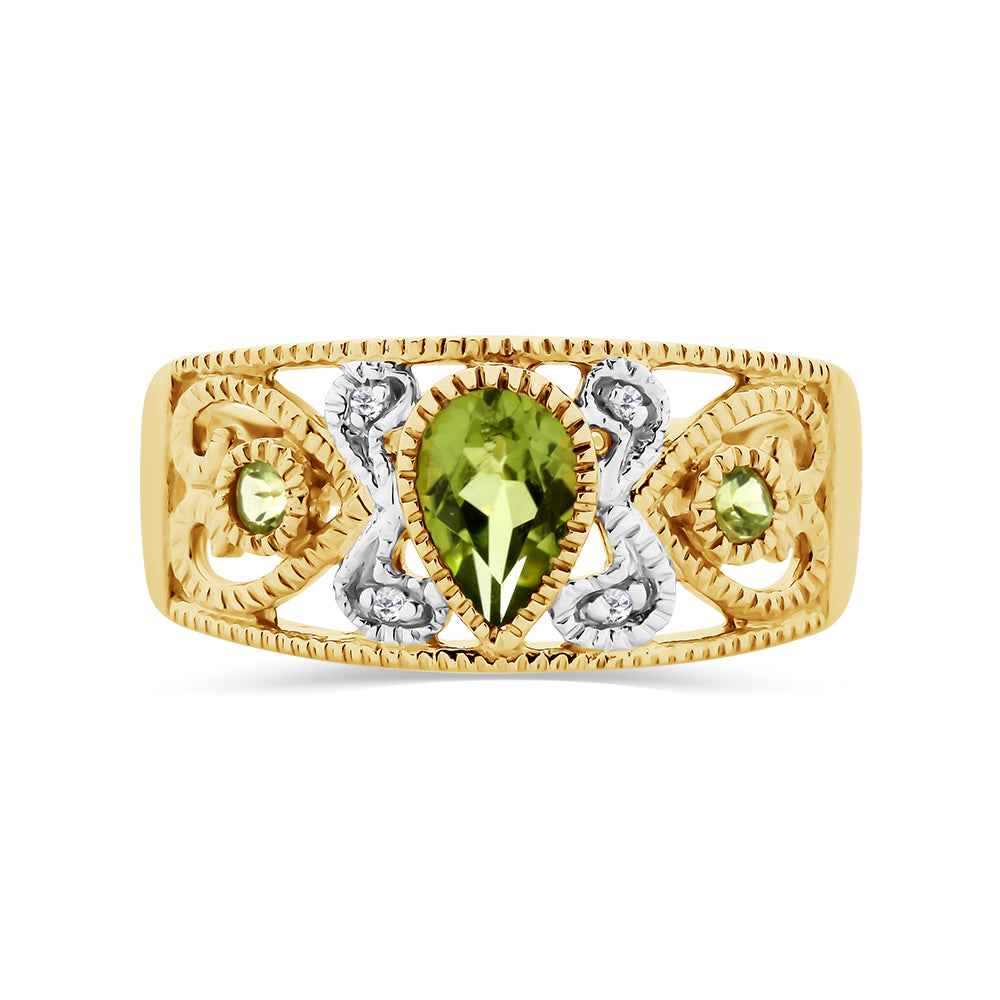 Peridot & Diamond Ring