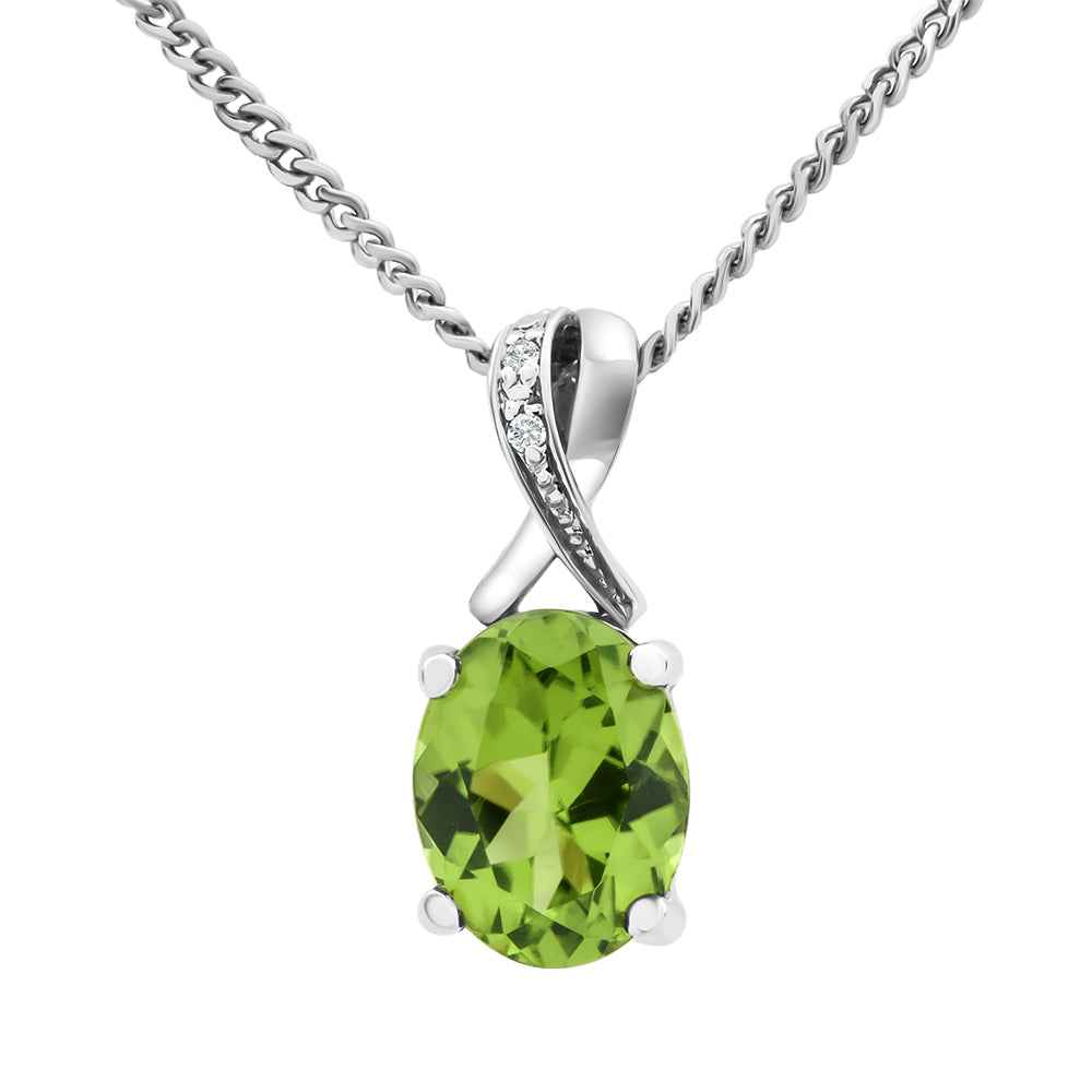 Peridot & Diamond Pendant