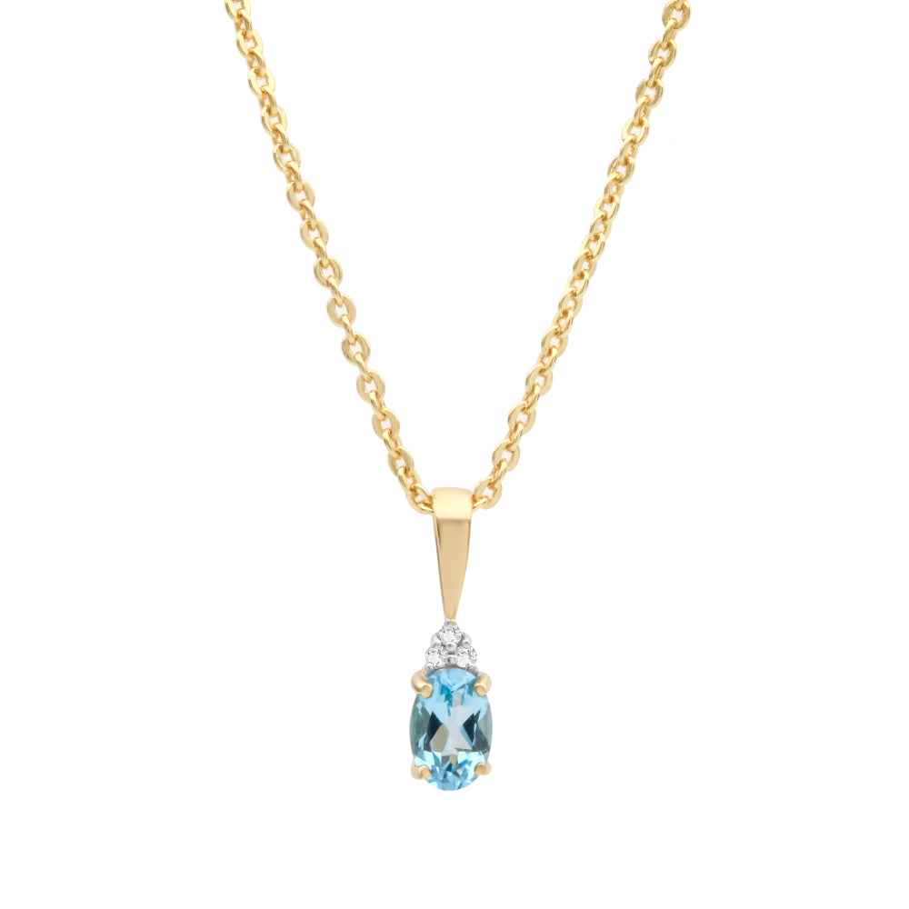 Swiss Blue Topaz & Diamond Necklace