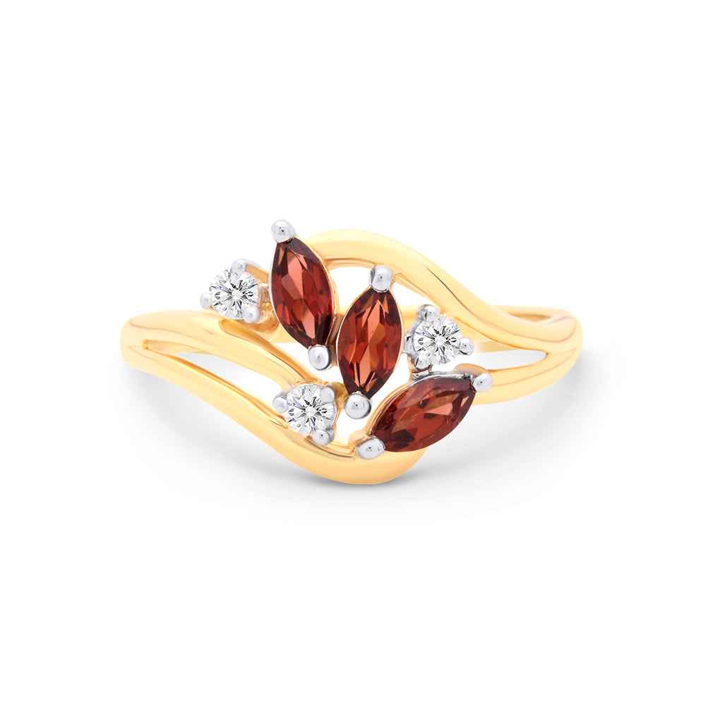 Garnet & Diamond Ring