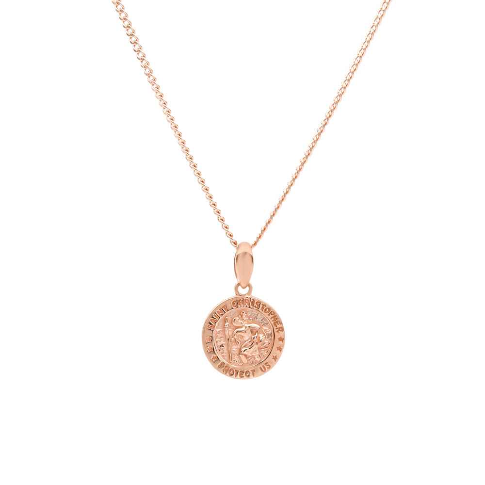 St Christopher Necklace 6mm - Rose Gold