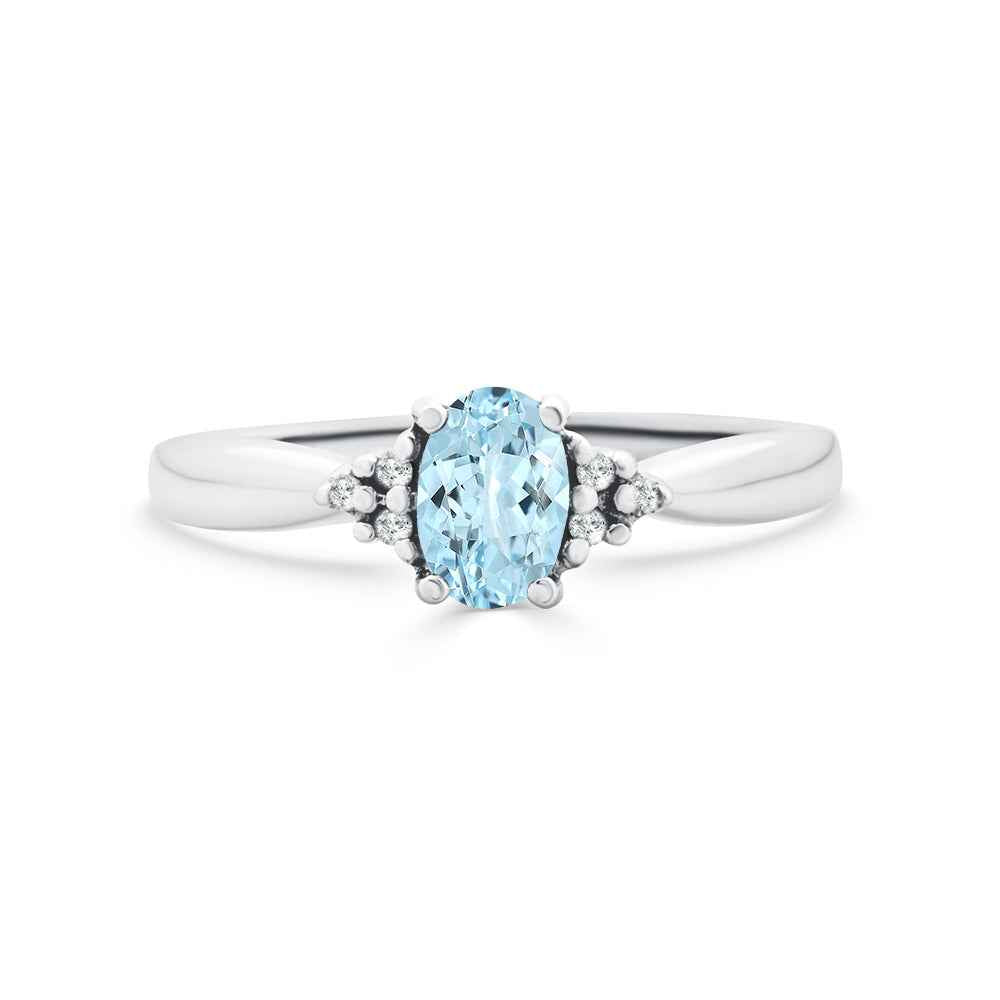 Aquamarine & Diamond Ring