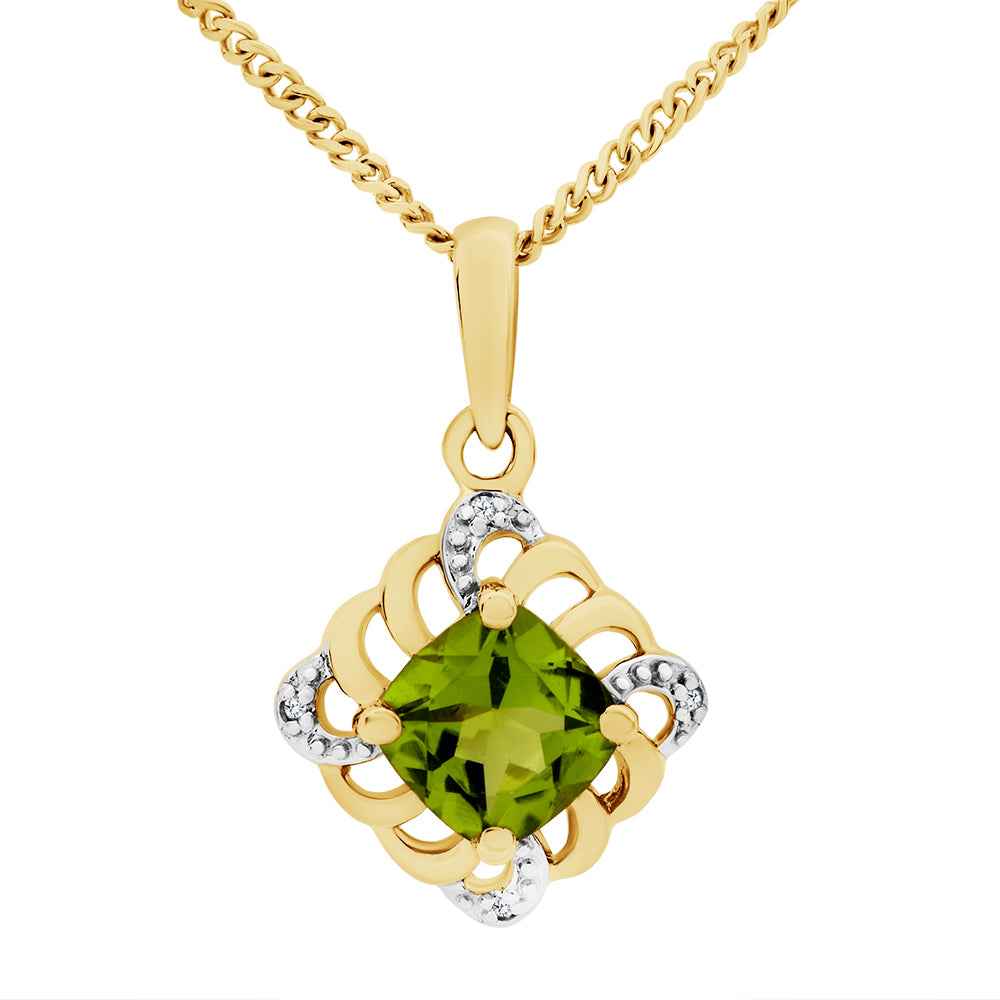Peridot & Diamond Pendant