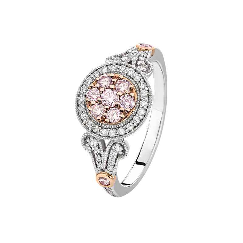 Matilida Blush Australian Argyle Pink & White Diamond Ring 0.50ct TDW - 18ct White & Rose GoldLUSH PINK KIMBERLEY DIA RING 0.50CT TDW