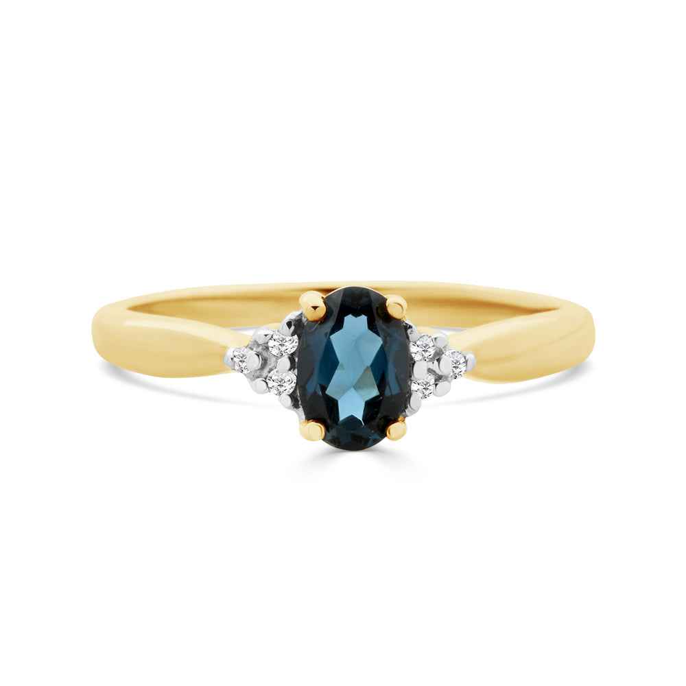 London Blue Topaz & Diamond Ring