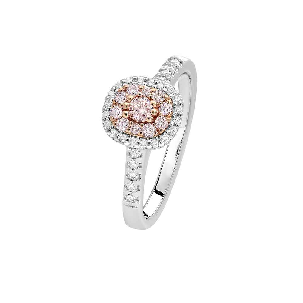 18CT R/WG ARGYLE BLUSH MIA DIA RING.43CT TDW G-FLP SI - Watsons Jewellers