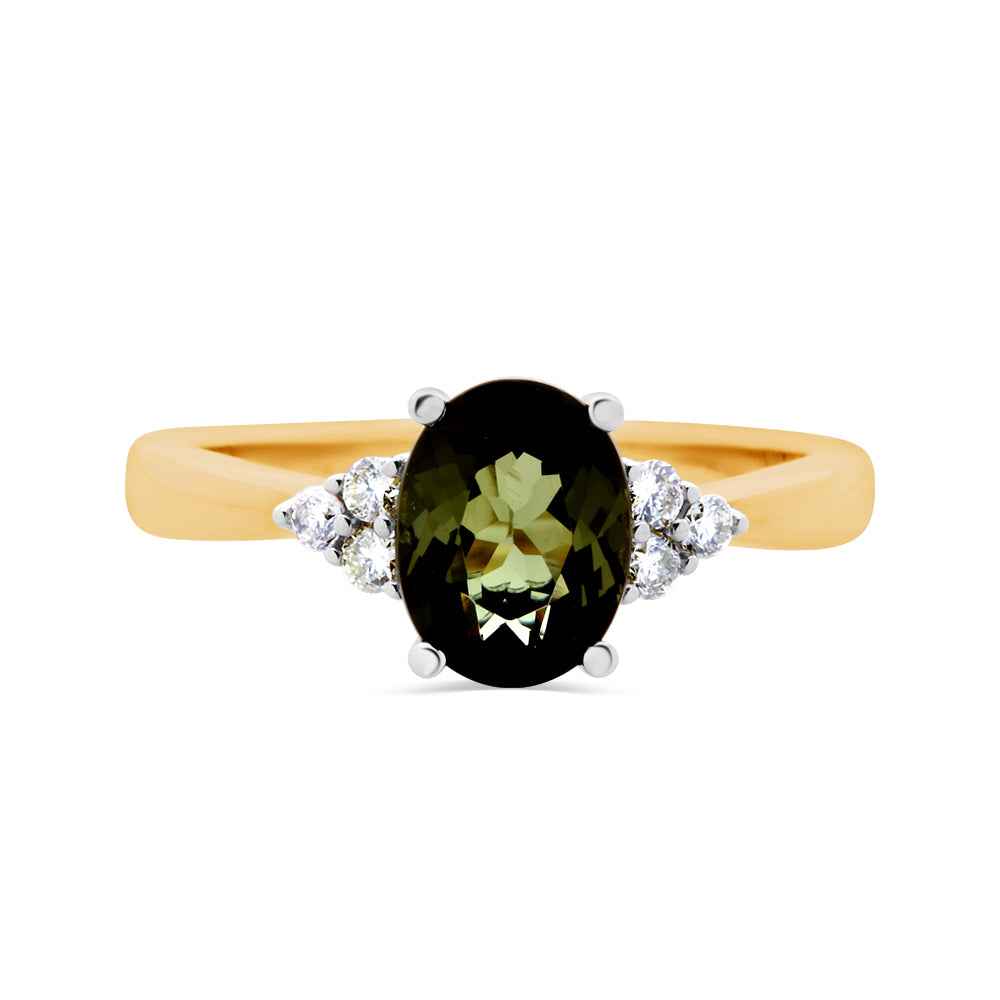 Green Tourmaline & Diamond Ring