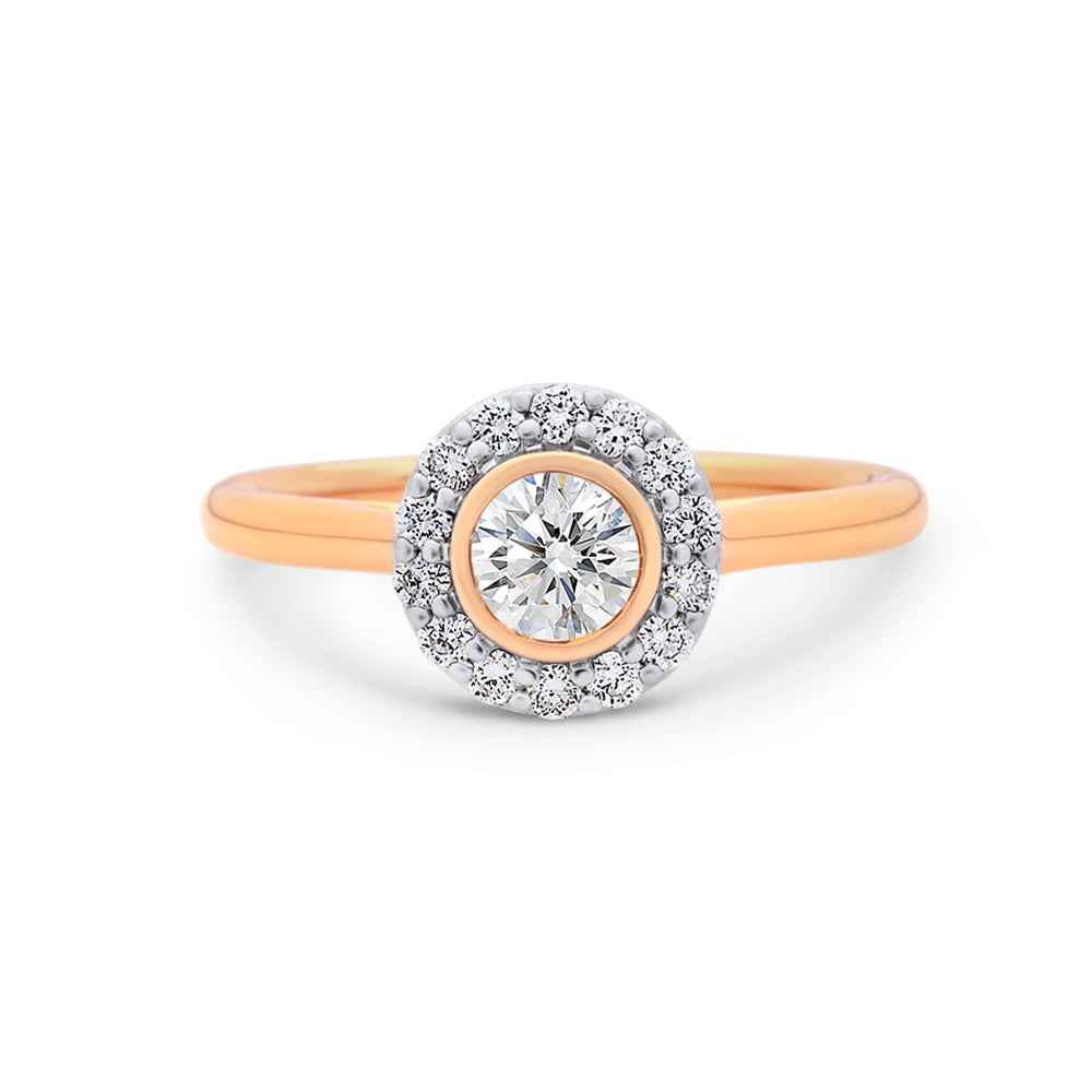 18CT W/RG BEAD & BEZEL SET DIA RING 0.61CT TDW GH SI - Watsons Jewellers