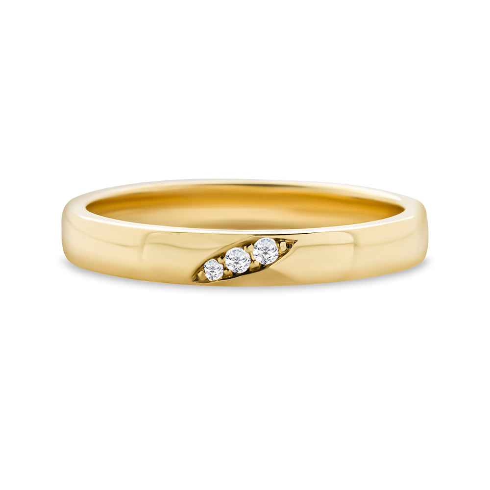 9ct Yellow Gold Bead Set Ring