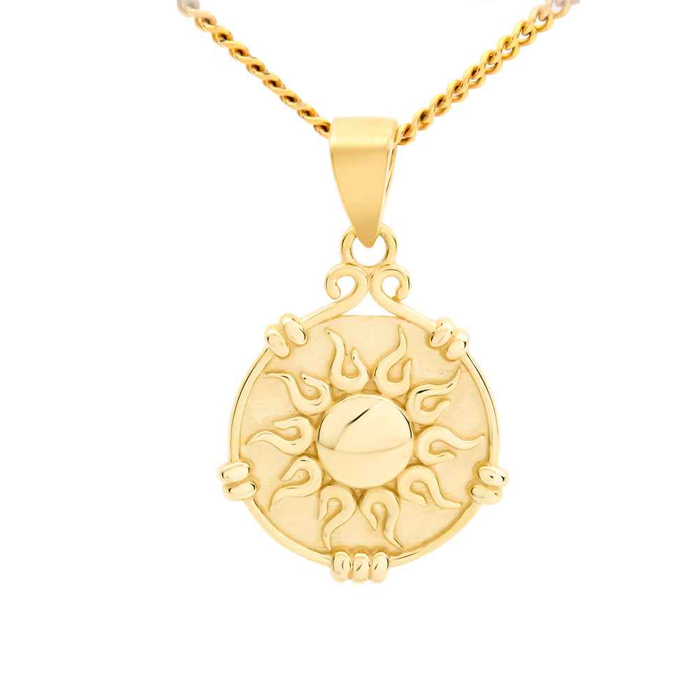 Sun Disk Pendant Necklace