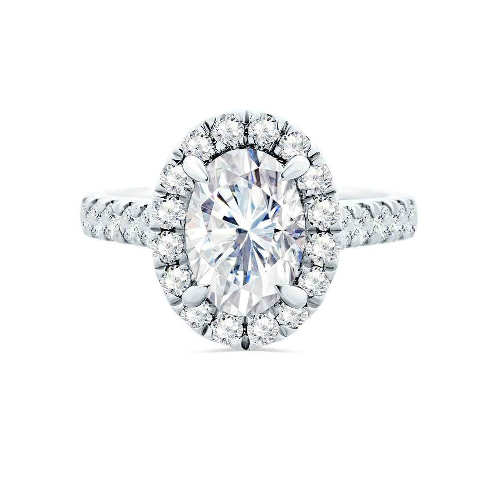 Lab Grown Oval Halo Ring 2.23ct -White Gold - Watsons Jewellers