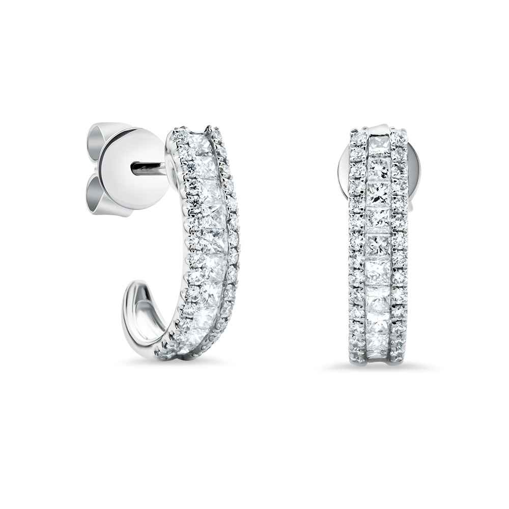 Claw & Channel Set Diamond Earrings